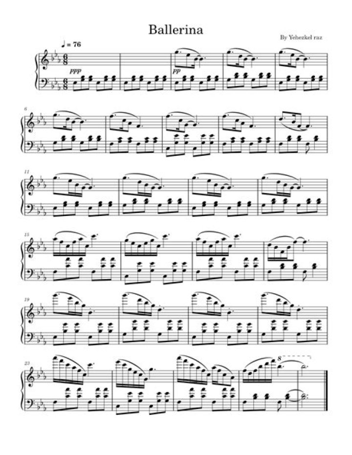 Download Free Ballerina Piano Sheet Music PDF for Instant Practice