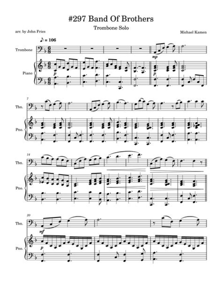 Band of Brothers Theme Piano Sheet Music PDF for Free Download