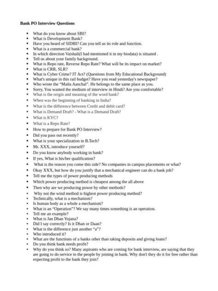 Bank Interview Questions PDF: Master Your Next Bank Job Interview