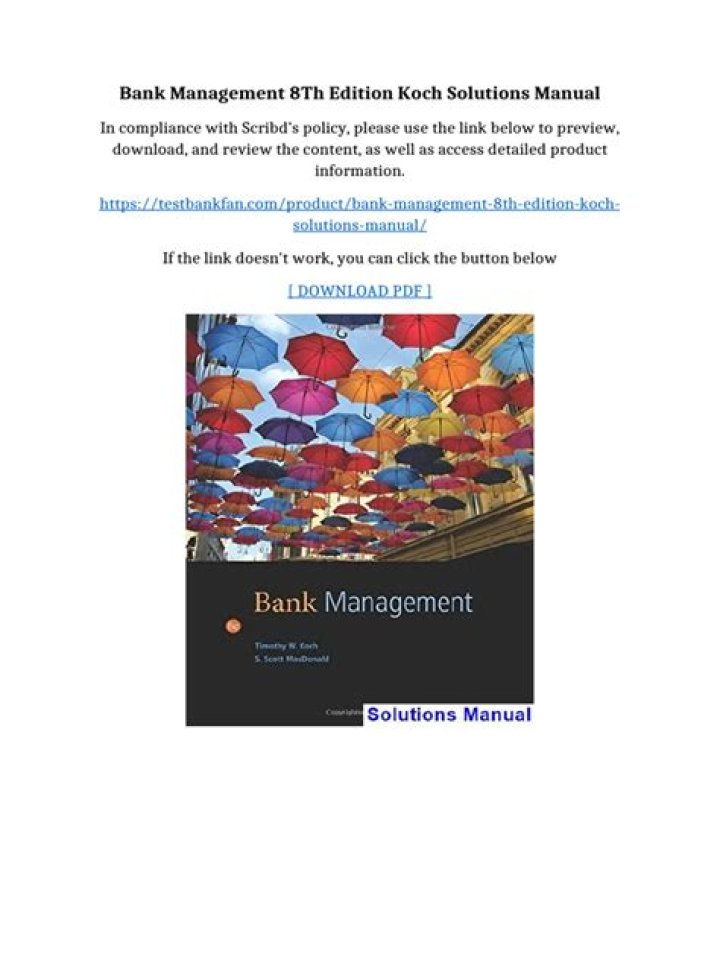 Master Bank Management: Essential PDF Guide by Koch