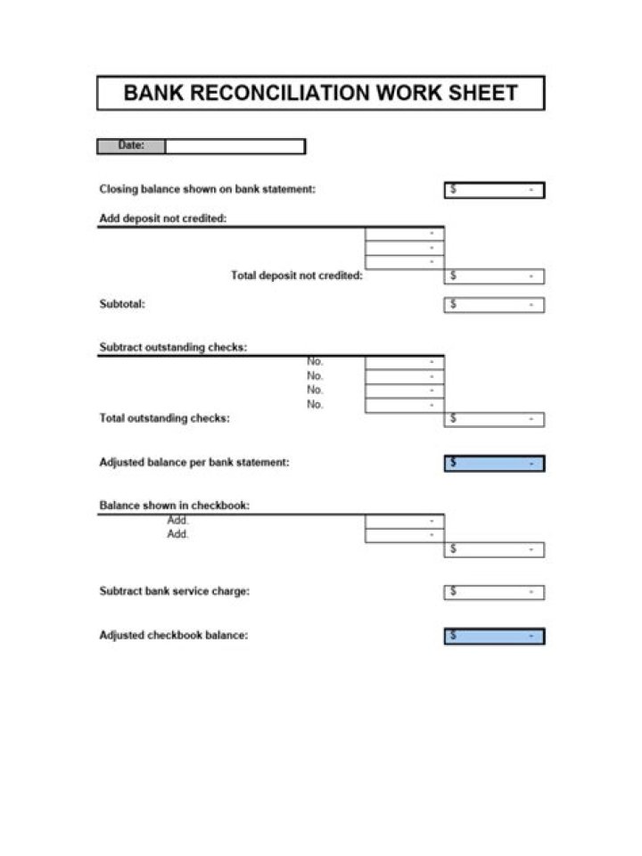 Download Free Bank Reconciliation Worksheet PDF for Accurate Financial Tracking