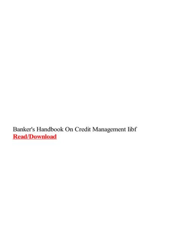 Banker’s Handbook on Credit Management: Expert PDF Guide