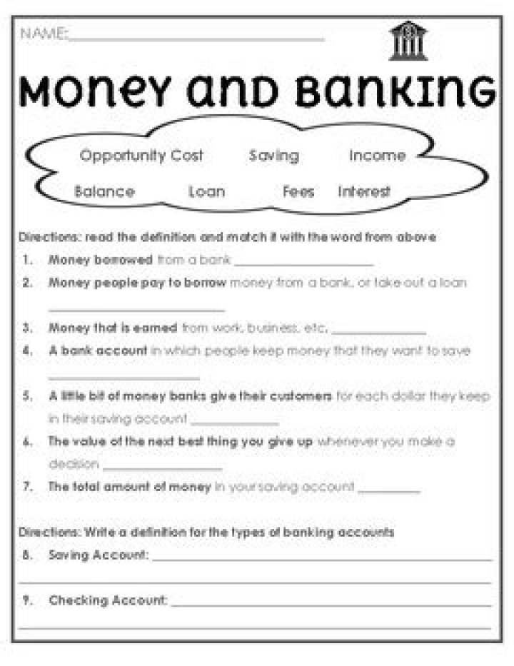 Banking Vocabulary Worksheet PDF: Essential Financial Terms for Students & Professionals