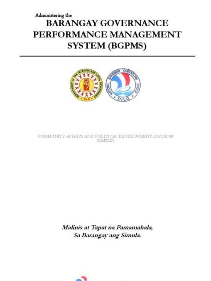 Barangay Governance Performance Management System: PDF Guide for Effective Local Leadership
