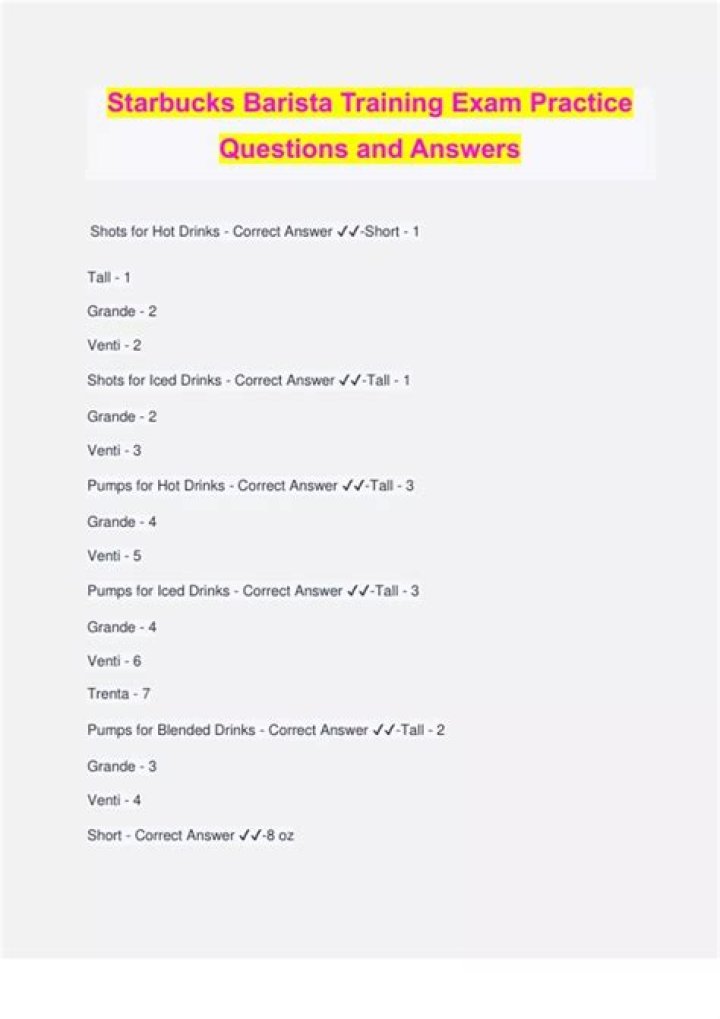 Free Barista Exam Questions and Answers PDF for Instant Download