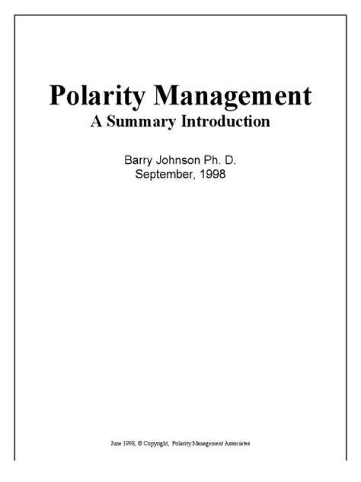 Master Polarity Management with Barry Johnson: Essential PDF Guide