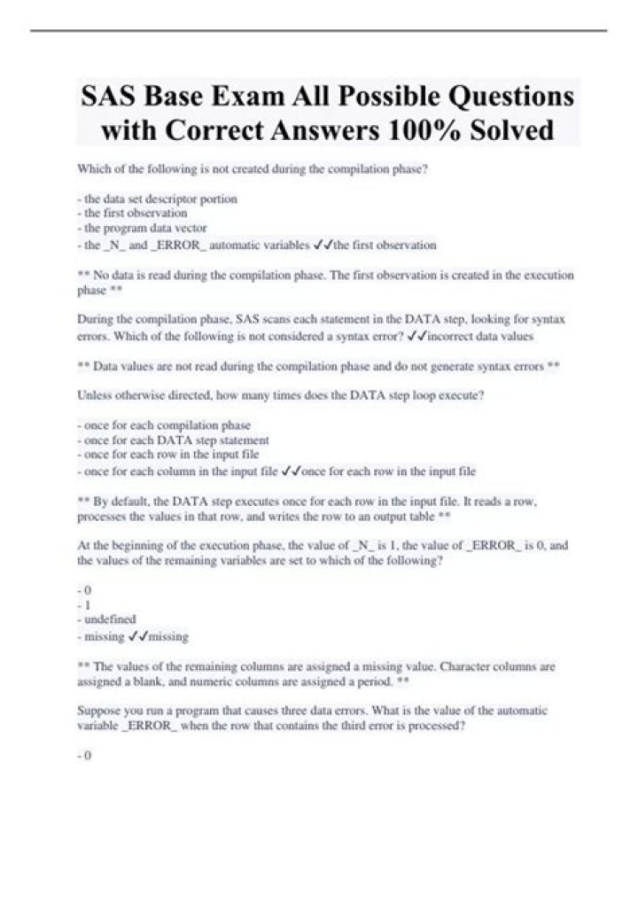 Base SAS Questions and Answers PDF: Master Data Analysis