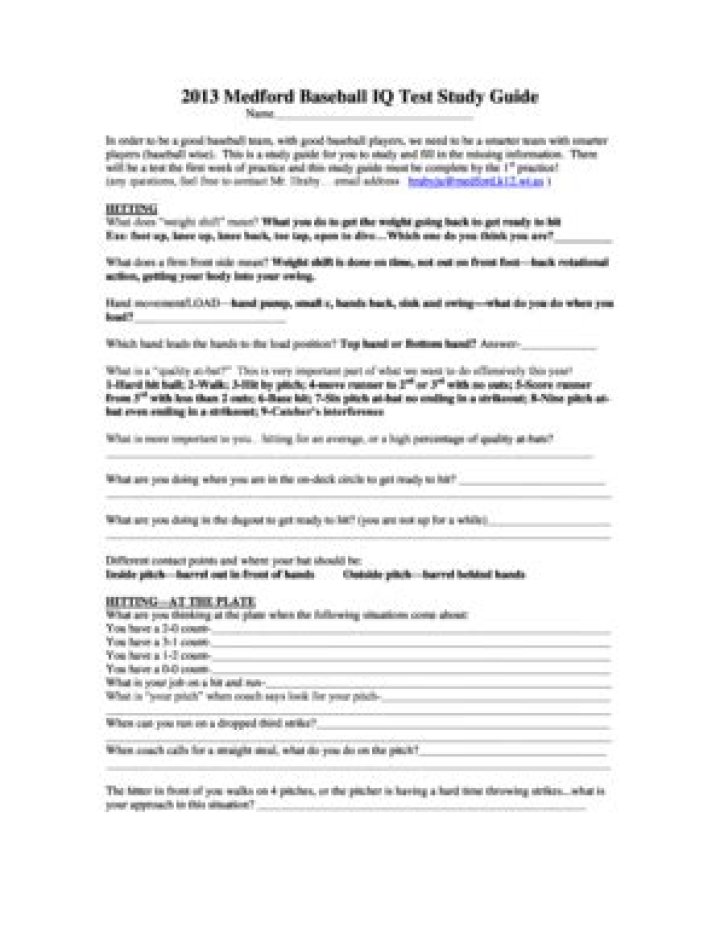 Master Your Baseball IQ with Our Free Test PDF