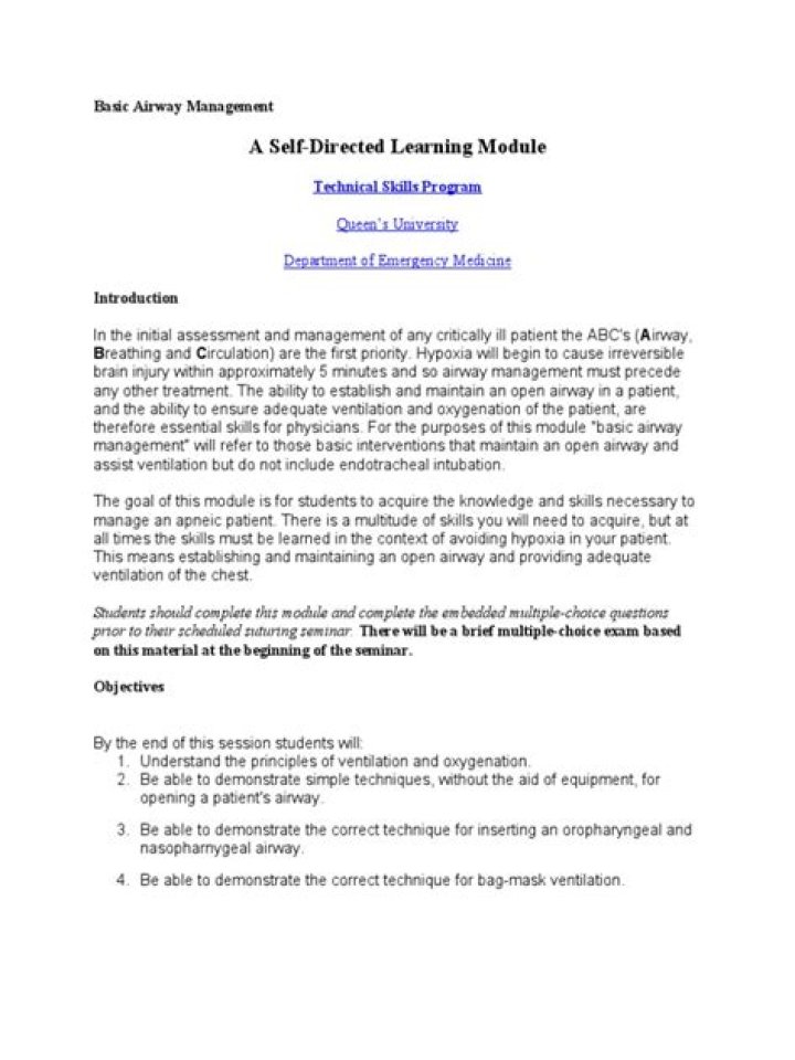 Basic Airway Management Techniques PDF: Essential Training Guide