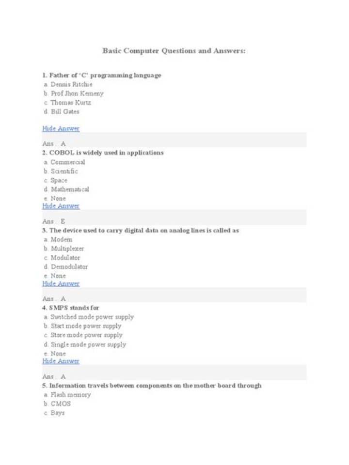 Basic Computer Questions and Answers PDF – Everything You Need to Know