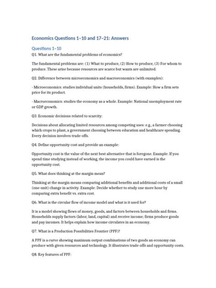 Basic Economics Questions and Answers PDF – Expert Guide
