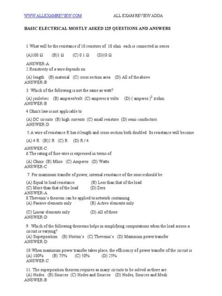 Basic Electrical Questions and Answers PDF: Expert Guide for Beginners