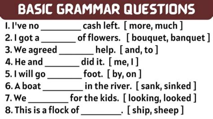 Basic English Grammar Questions and Answers PDF