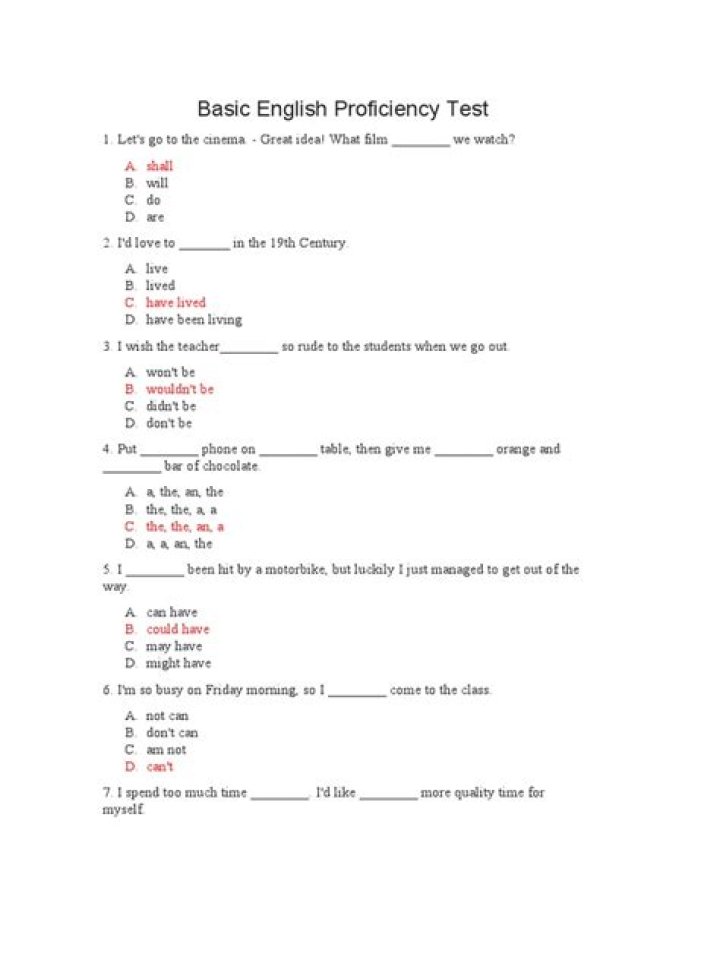 Basic English Proficiency Test PDF – Practice Now