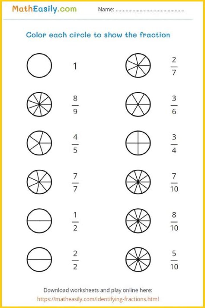 Free Basic Fractions Worksheets PDF for Easy Math Practice