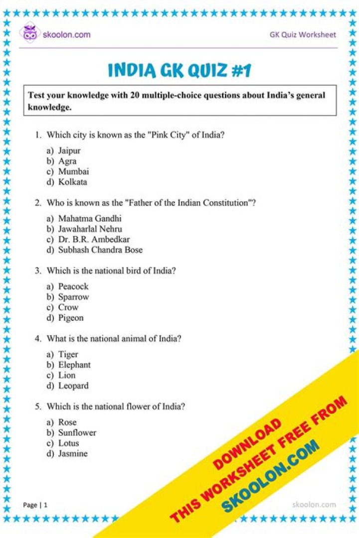 Basic GK Questions with Answers PDF – Free Download