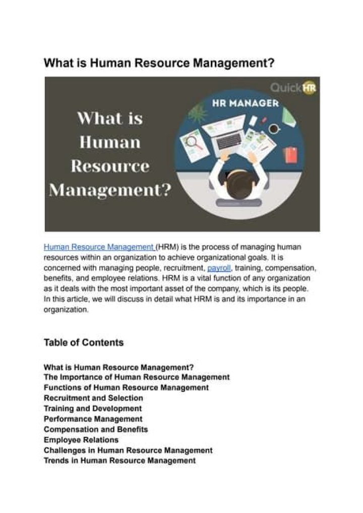 Basic Human Resource Management PDF: Essential Guide for Beginners