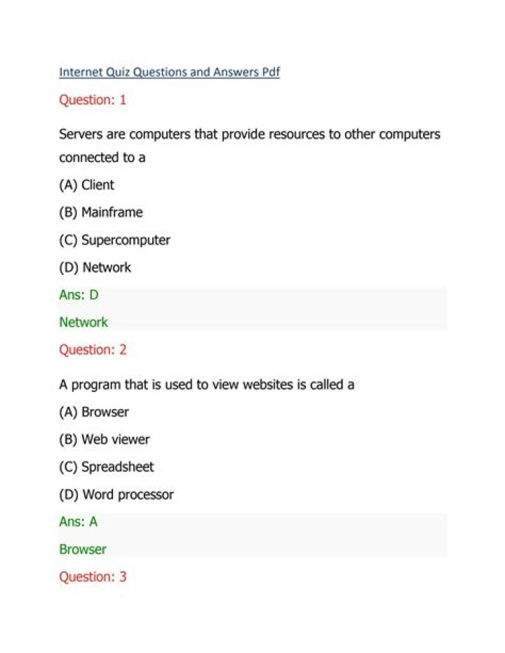 Basic Internet Questions and Answers PDF: Everything You Need to Know