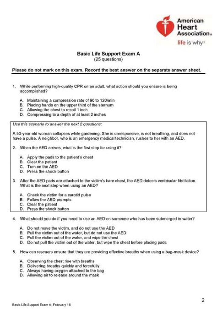 Basic Life Support Exam B Answer Key PDF – Official Practice Guide