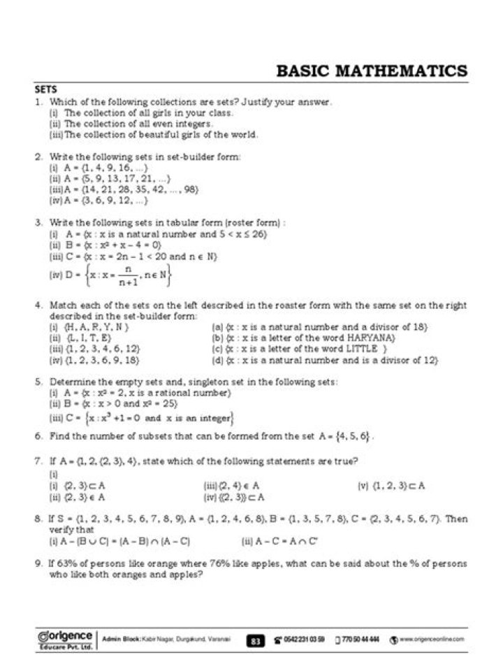 Basic Mathematics Questions and Answers PDF for Easy Learning