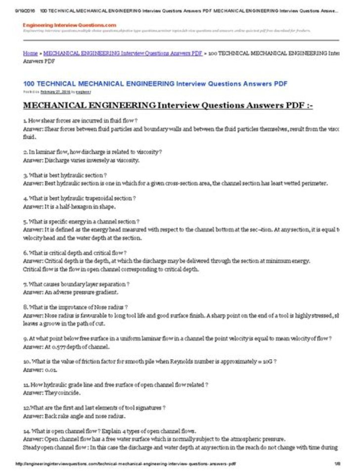Basic Mechanical Questions & Answers PDF – Instant Reference Guide
