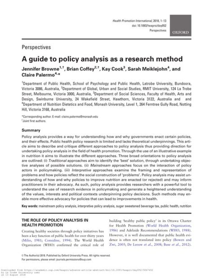 Basic Methods of Policy Analysis and Planning: A Practical PDF Guide