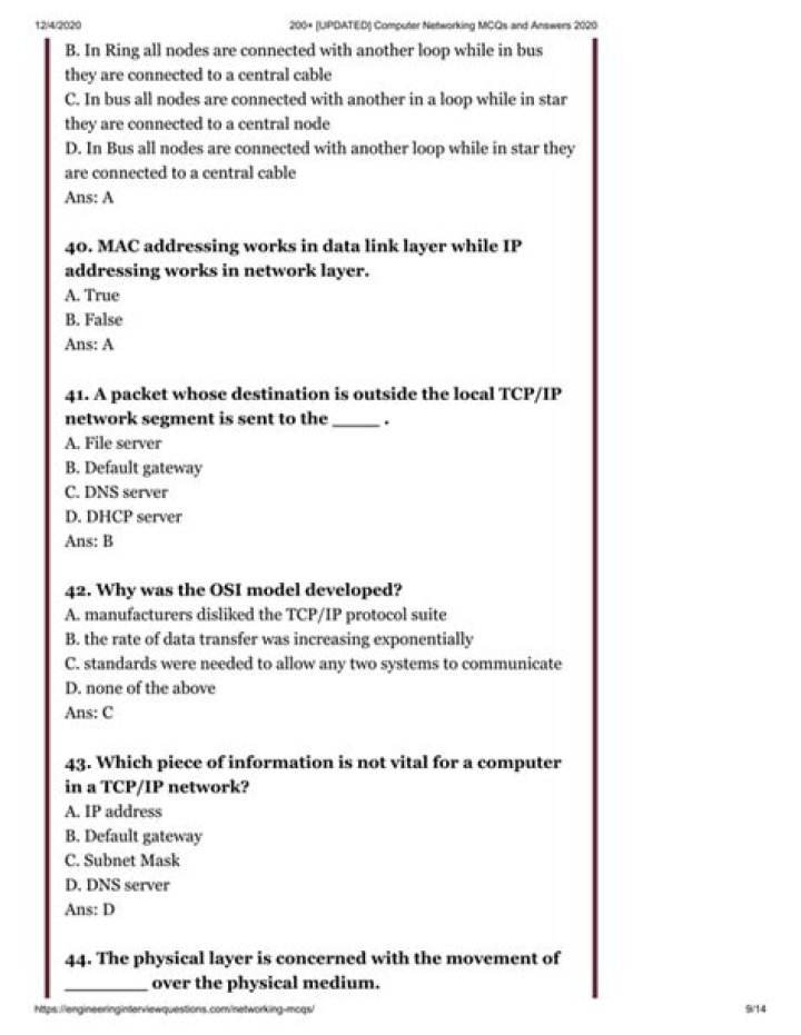 Basic Networking Questions and Answers PDF Guide