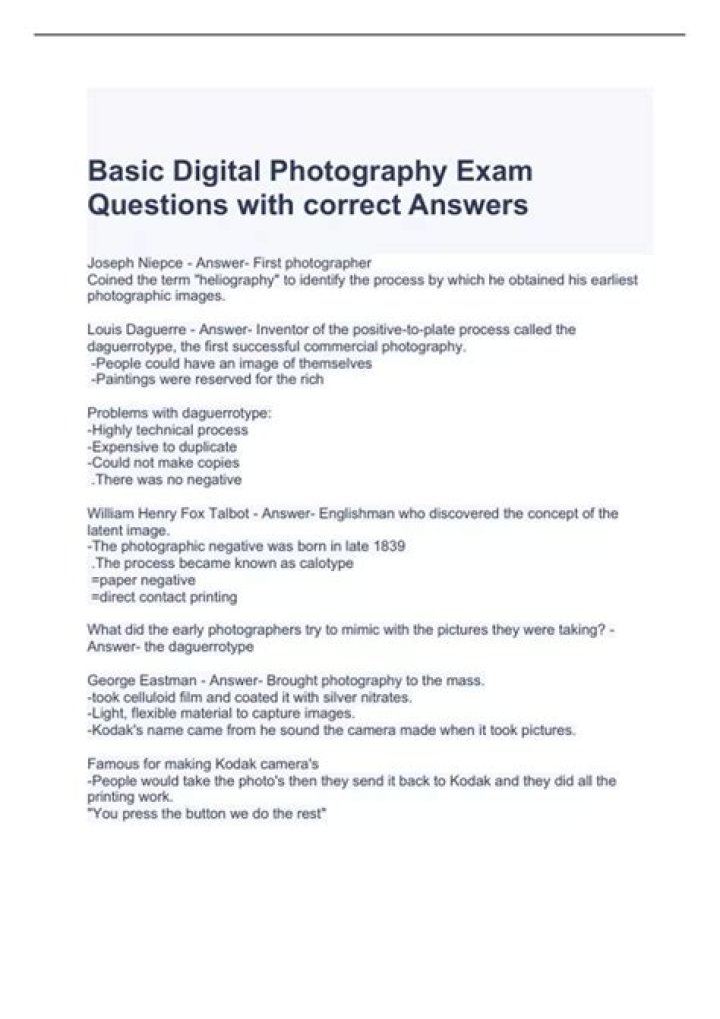 Basic Photography Questions and Answers PDF: Everything You Need to Know