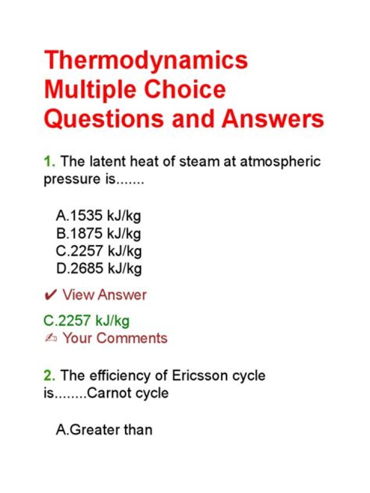 Basic Thermodynamics Questions and Answers PDF: Essential Study Guide