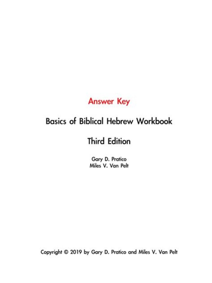 Basics of Biblical Hebrew Workbook Answers PDF – Instant Study Guide