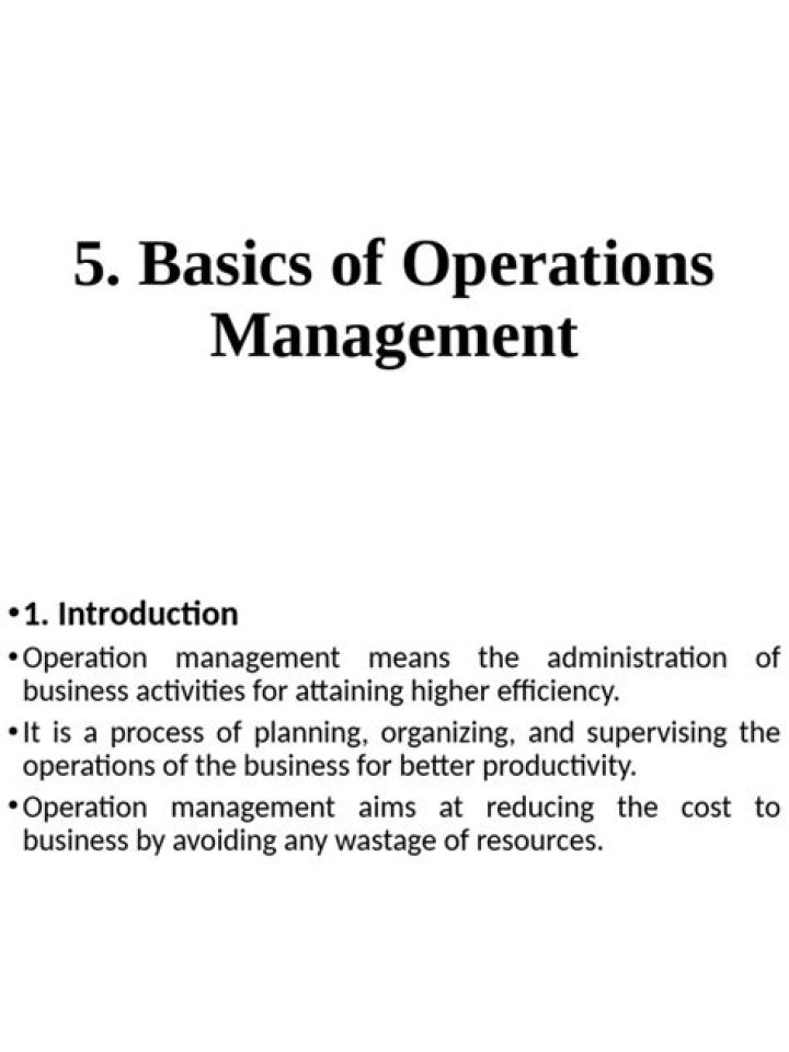 Basics of Operations Management PDF: Essential Guide for Beginners
