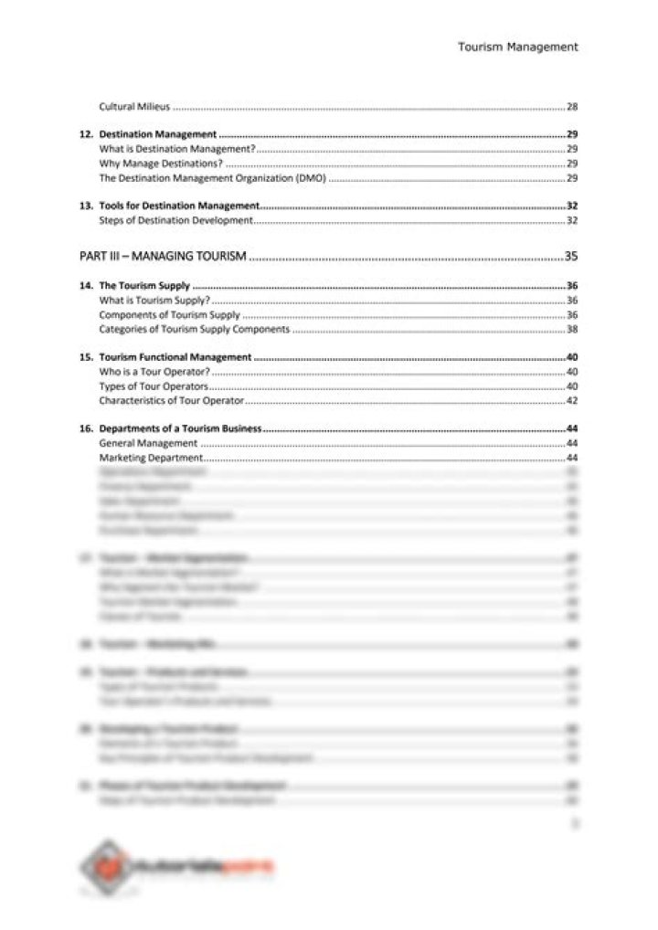 Basics of Tourism Management: A Free PDF Guide