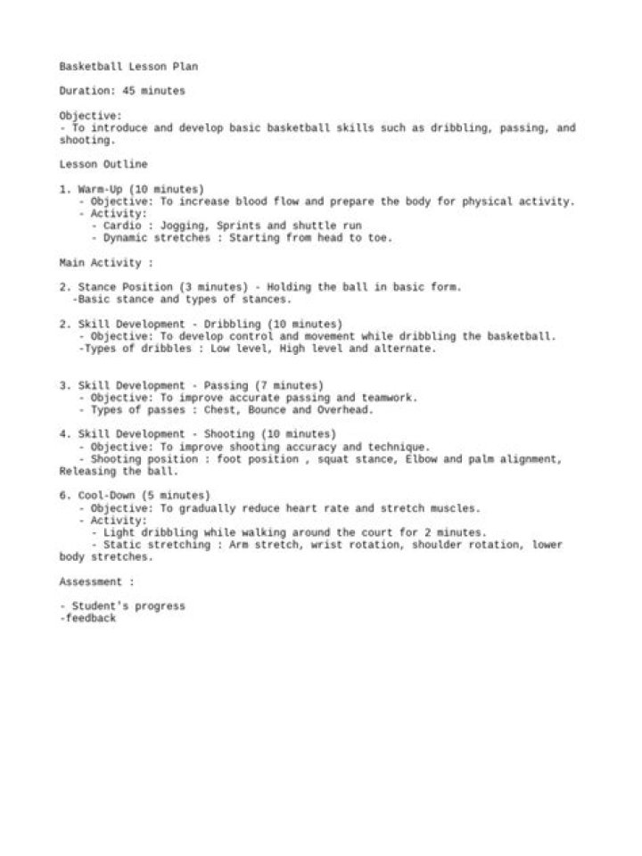 Basketball Lesson Plan PDF – Step-by-Step Training Guide