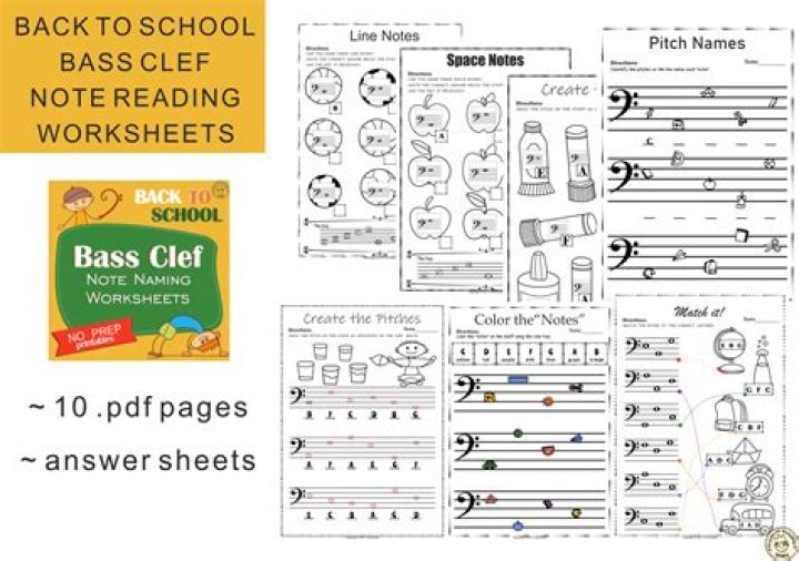 Free Bass Clef Worksheets PDF for Music Students