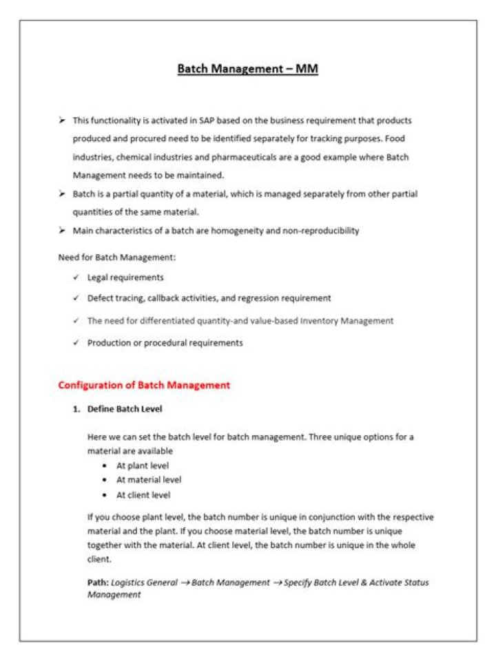 Master Batch Management in SAP MM with PDF Best Practices