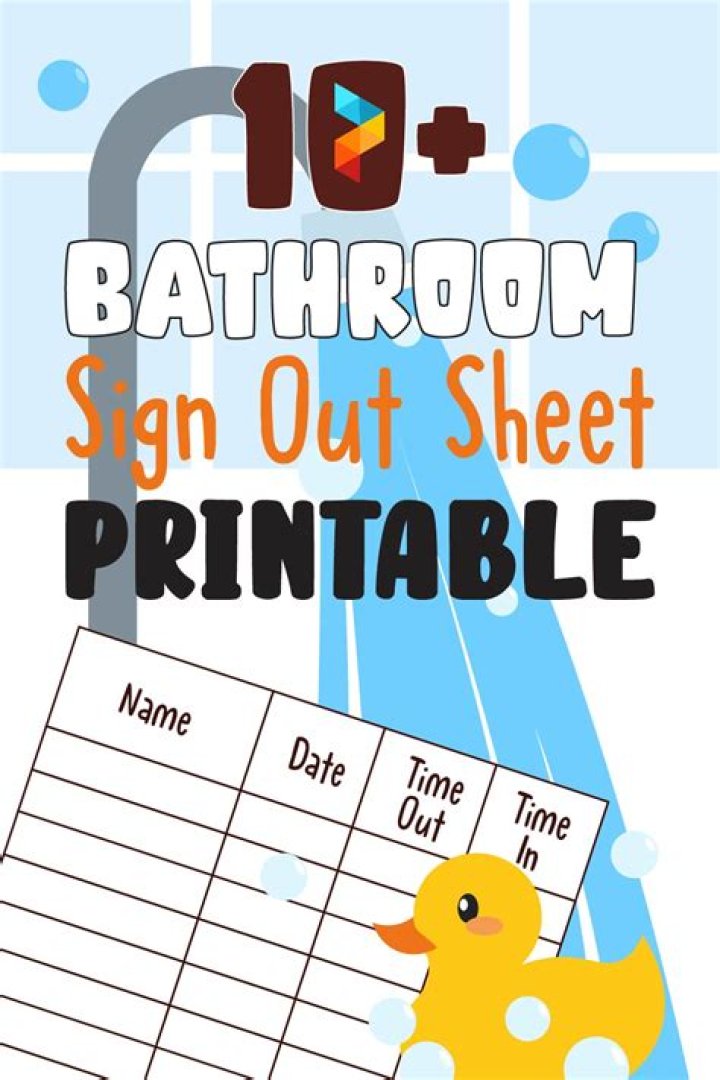 Free Printable Bathroom Outlet Sign Out Sheet PDF