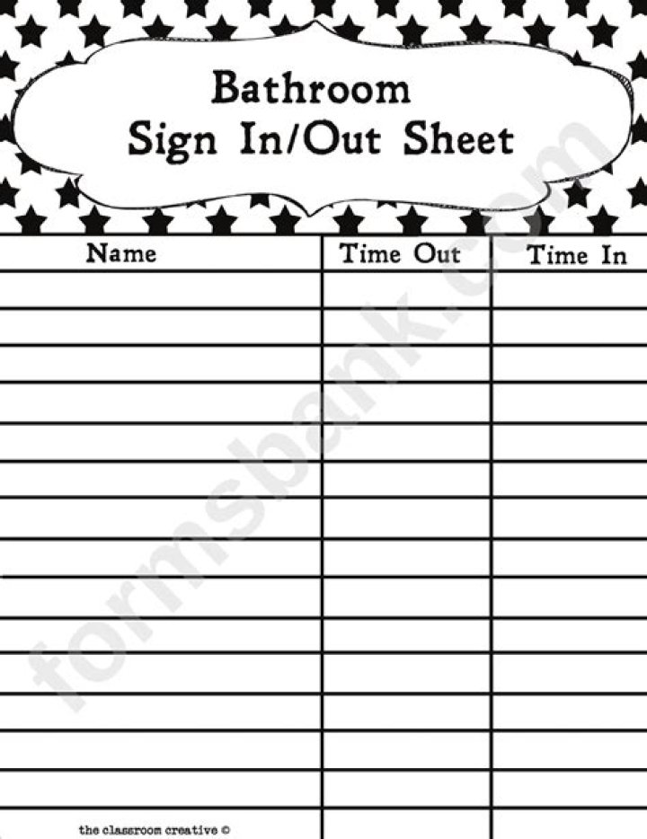 Download Free Bathroom Sign Out Sheet PDF for Easy Management