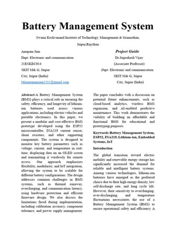 Comprehensive Guide to Battery Management Systems PDF