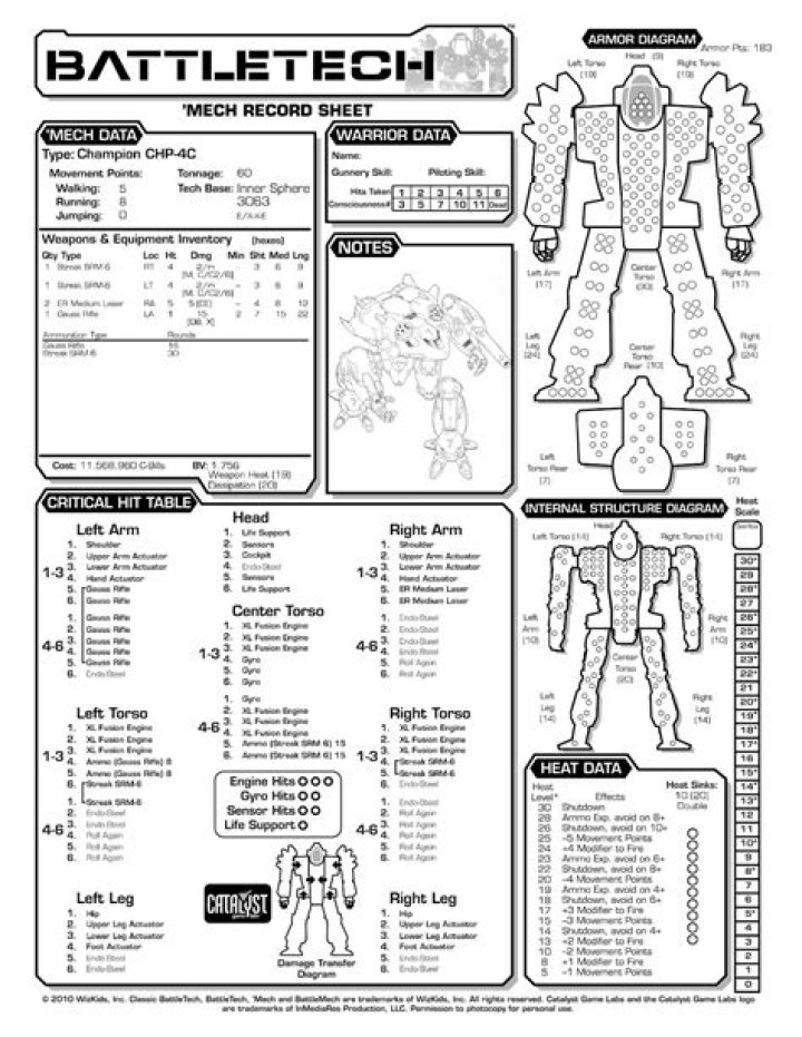 Battletech Mech Record Sheets PDF – Official Combat Logs Download