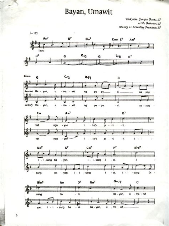 Bayan Umawit Music Sheet PDF Download – Free Download