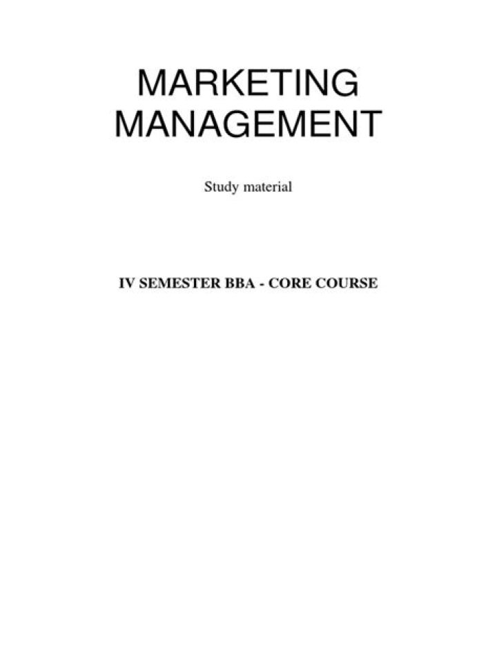Master BBA Marketing Management: Essential PDF Guide