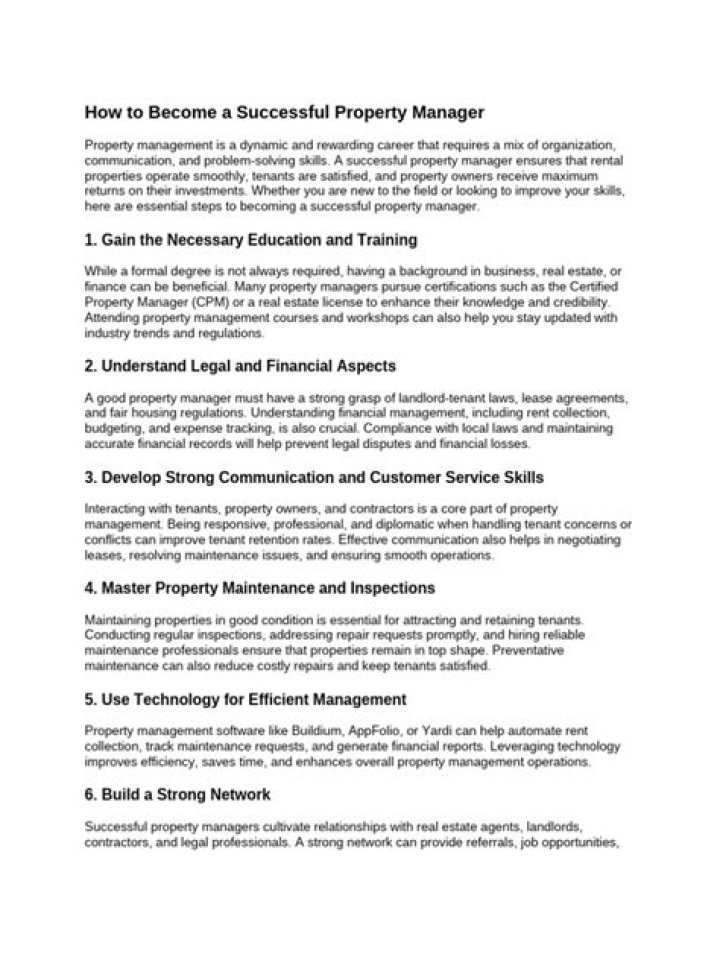 Be a Successful Property Manager: Essential PDF Guide