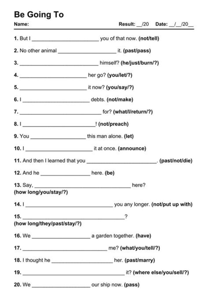 Be Going to Exercises PDF with Answers: Complete Guide