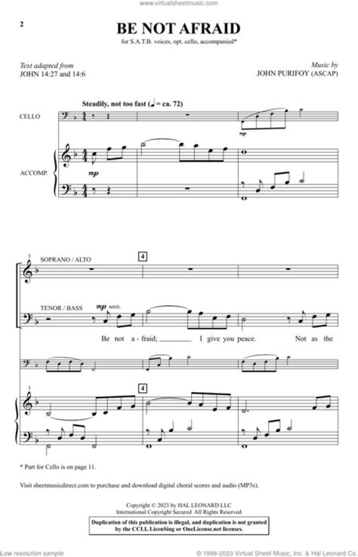 Free Printable 'Be Not Afraid' Sheet Music PDF – Easy to Download