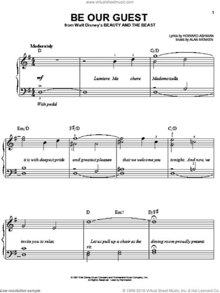 Be Our Guest Piano Sheet Music PDF – Download Instantly