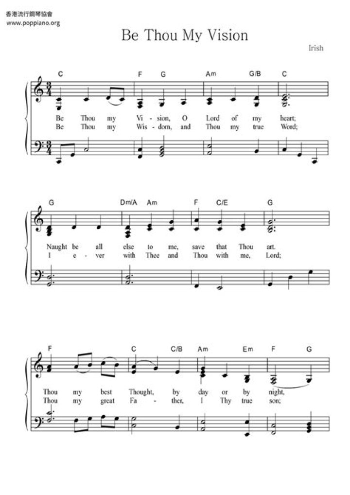 Free Piano Sheet Music: Be Thou My Vision Sheet PDF Download