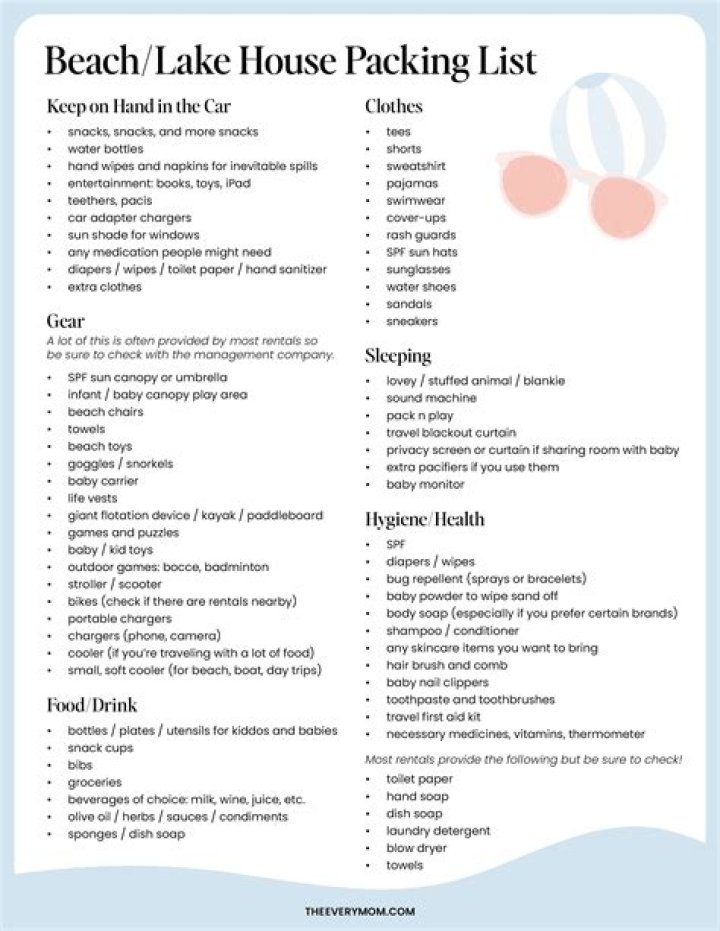 Beach House Packing List PDF – Ultimate Checklist