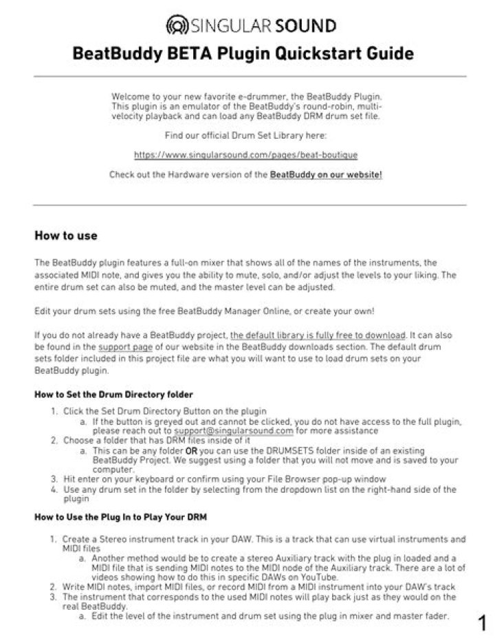 BeatBuddy Manager Manual PDF – Official Guide & User Manual