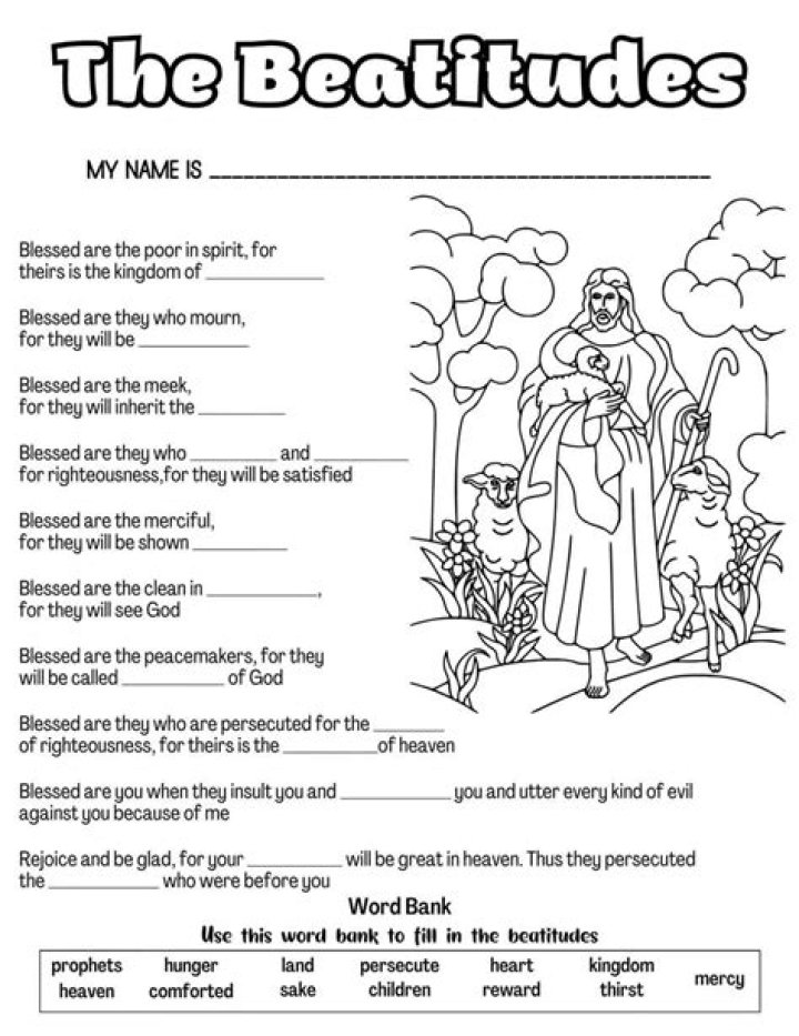 Beatitudes Worksheet PDF – Download Free Spiritual Reflection Workbook