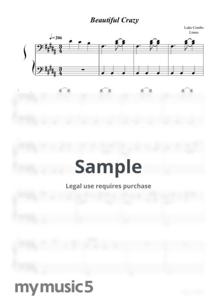 Beautiful Crazy Piano Sheet Music PDF – Play Stunning Melodies Instantly